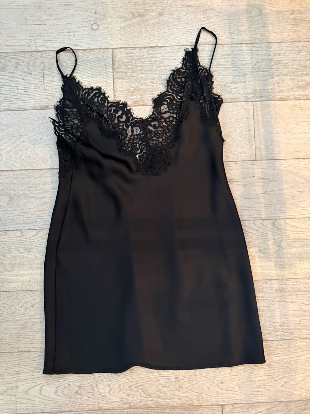 Lovers and friends, black mini silk like dress